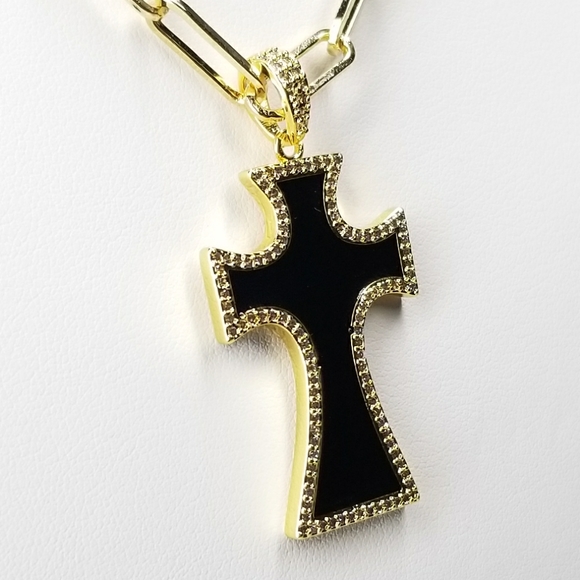 NWT Enamel Cross Pave CZ Pendant Charm NEW - Picture 8 of 8